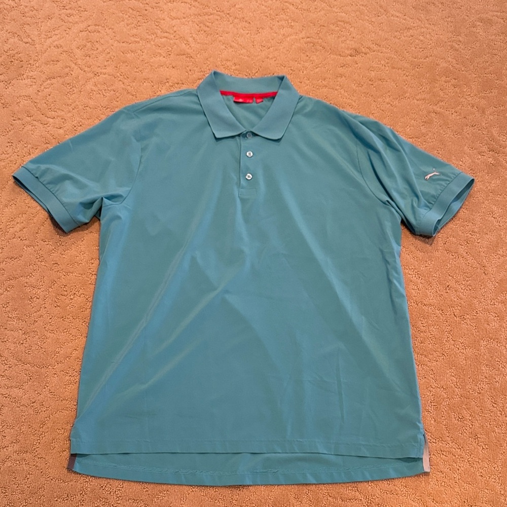 Puma teal golf polo shirt
